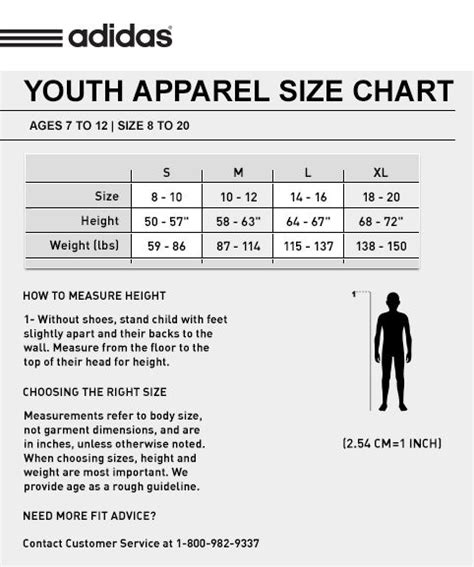 Adidas youth shorts size chart